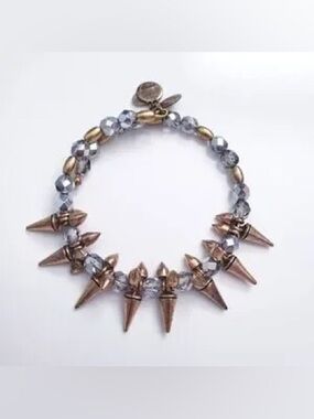Alex and Ani Rock And Raw Beaded Wrap Bracelet with Spike Charms
